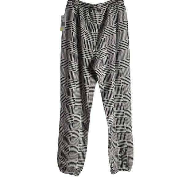 L*Space Sprinter Plaid Print Relaxed Fit Cream Black Jogger Sweatpants Size S - Picture 10 of 12
